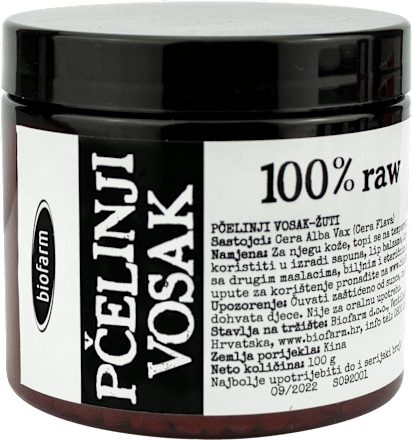 100% RAW žuti pčelinji vosak, 100 g