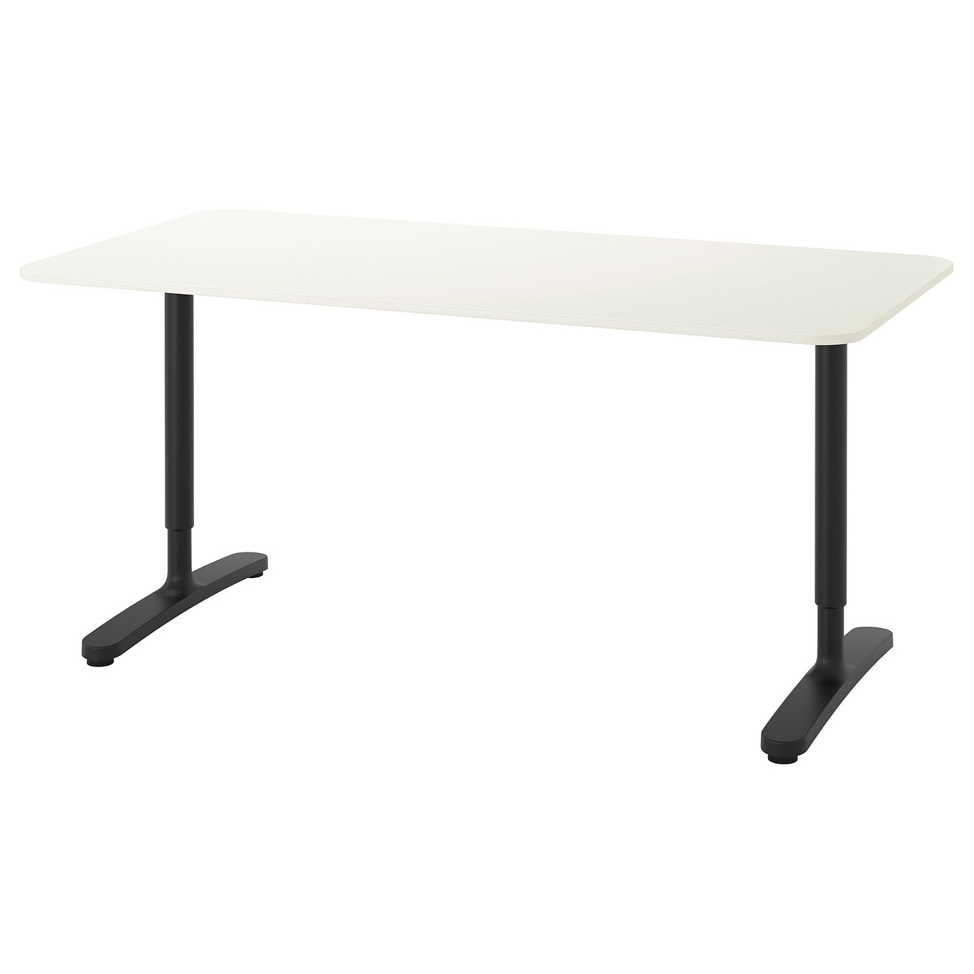 BEKANT Radni stol, bijela/crna, 160x80 cm