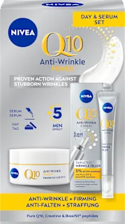 Q10 Anti-Wrinkle duopack Power dnevna krema i Expert serum protiv bora, 65 ml