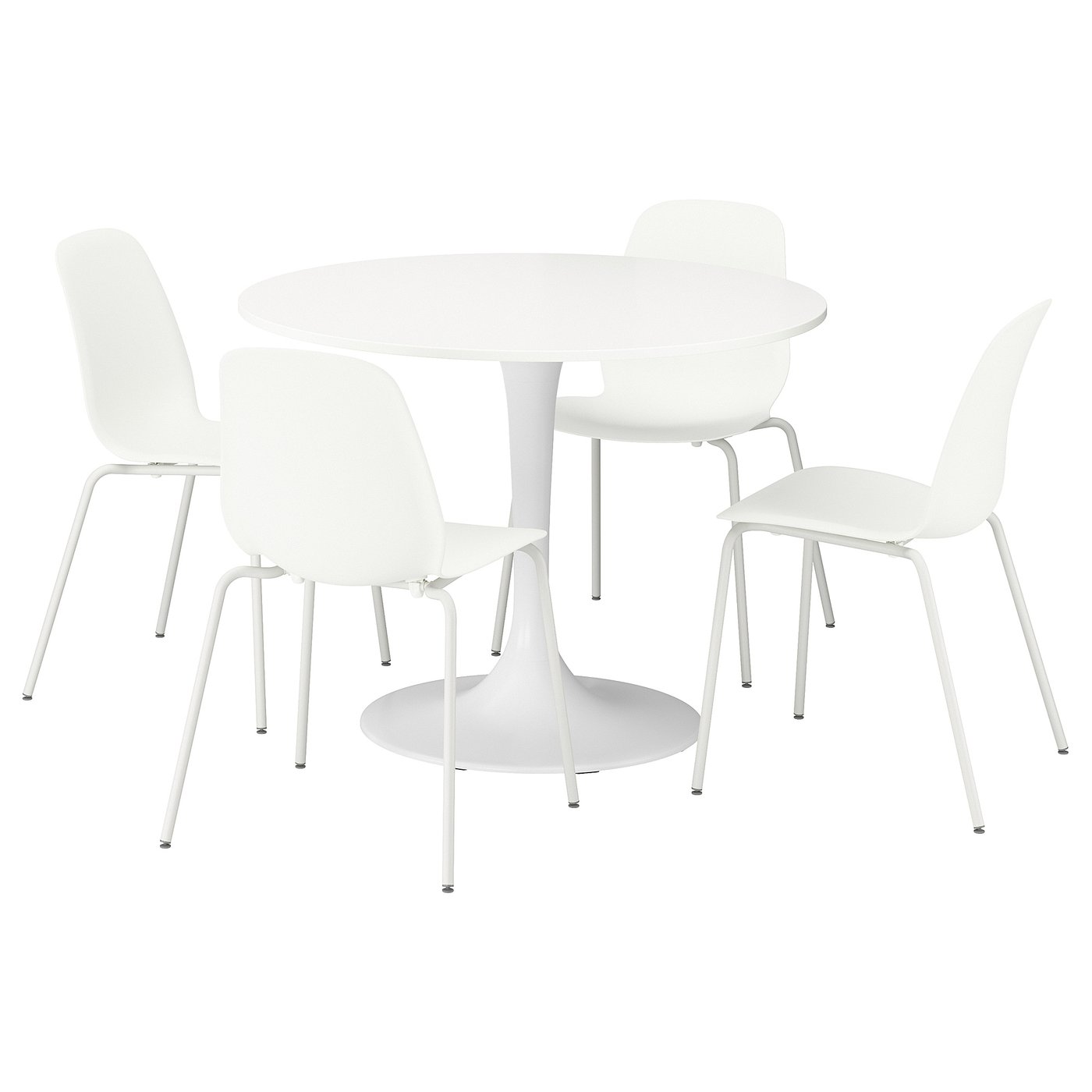DOCKSTA / LIDÅS Stol+4 stolice, bijela bijela/bijela bijela, 103 cm