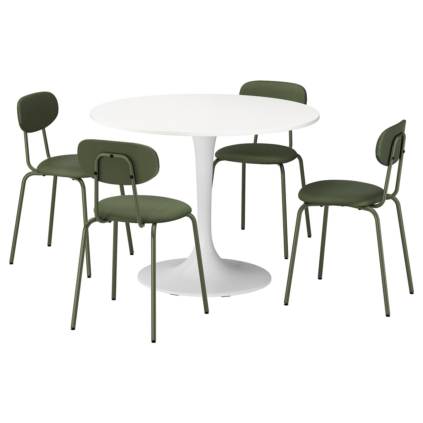 DOCKSTA / ÖSTANÖ Stol+4 stolice, bijela bijela/Remmarn zagasito zelena, 103 cm