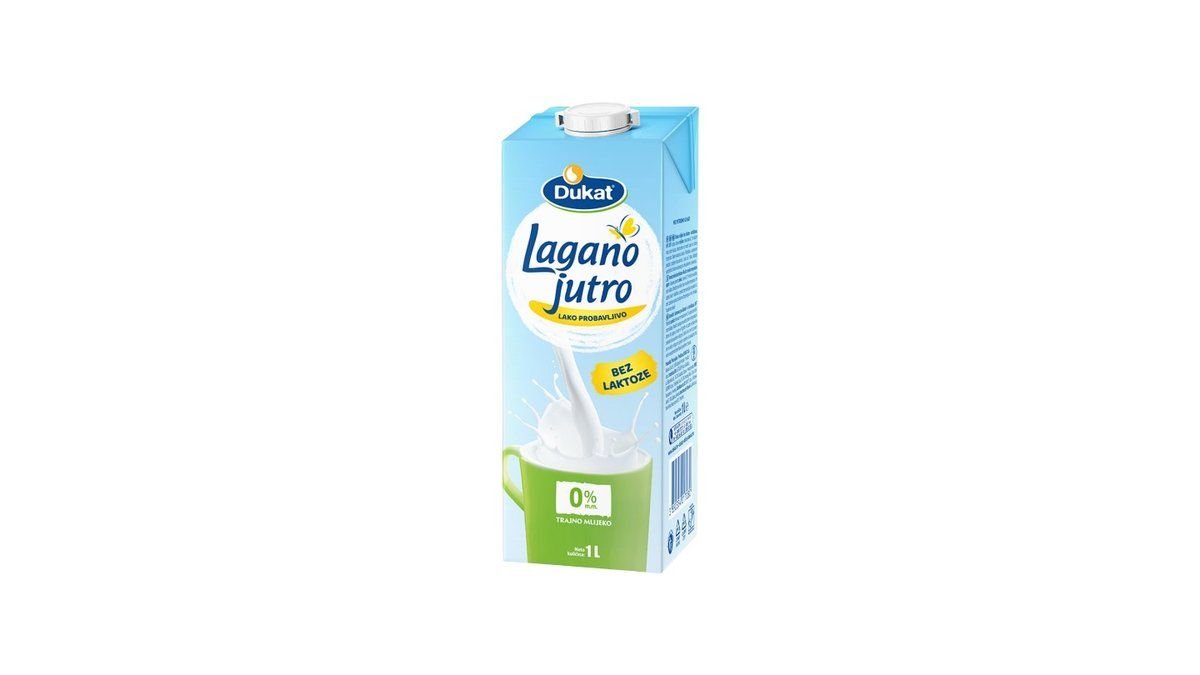 Dukat lagano jutro mlijeko bez laktoze 0 % m.m. 1 l