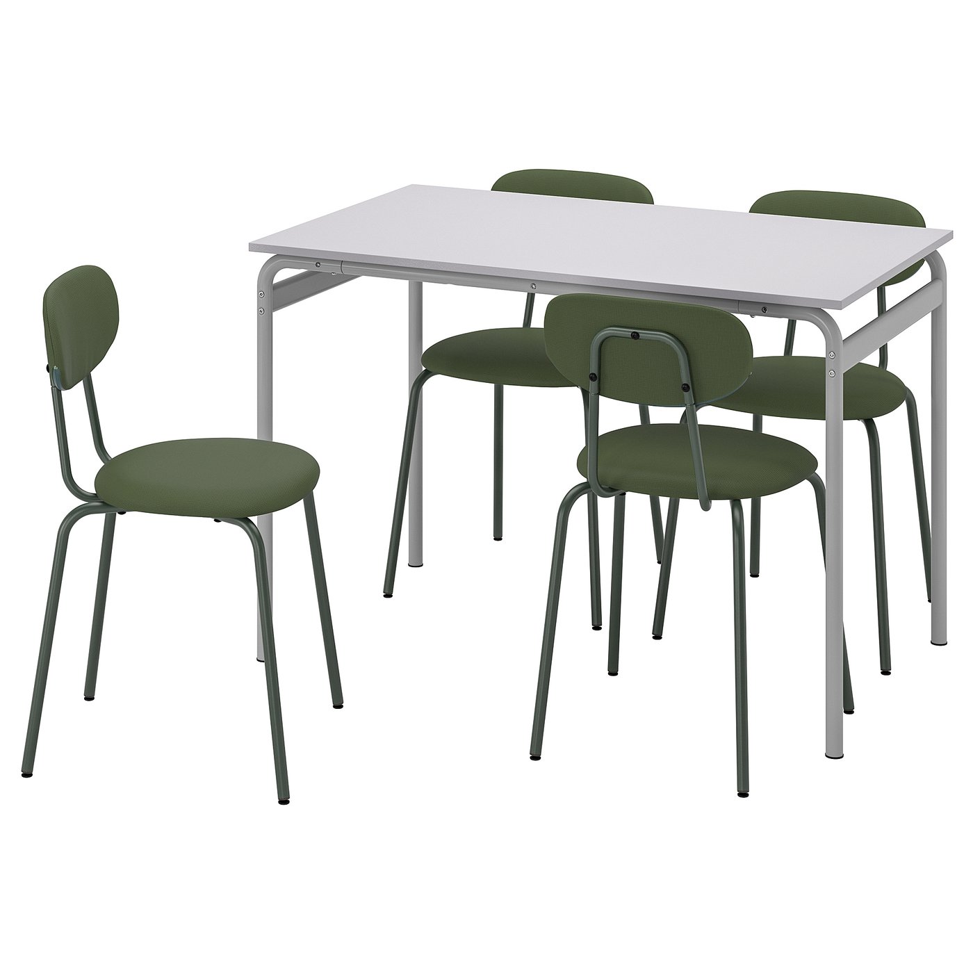 GRÅSALA / ÖSTANÖ Stol+4 stolice, siva/Remmarn zagasito zelena, 110 cm