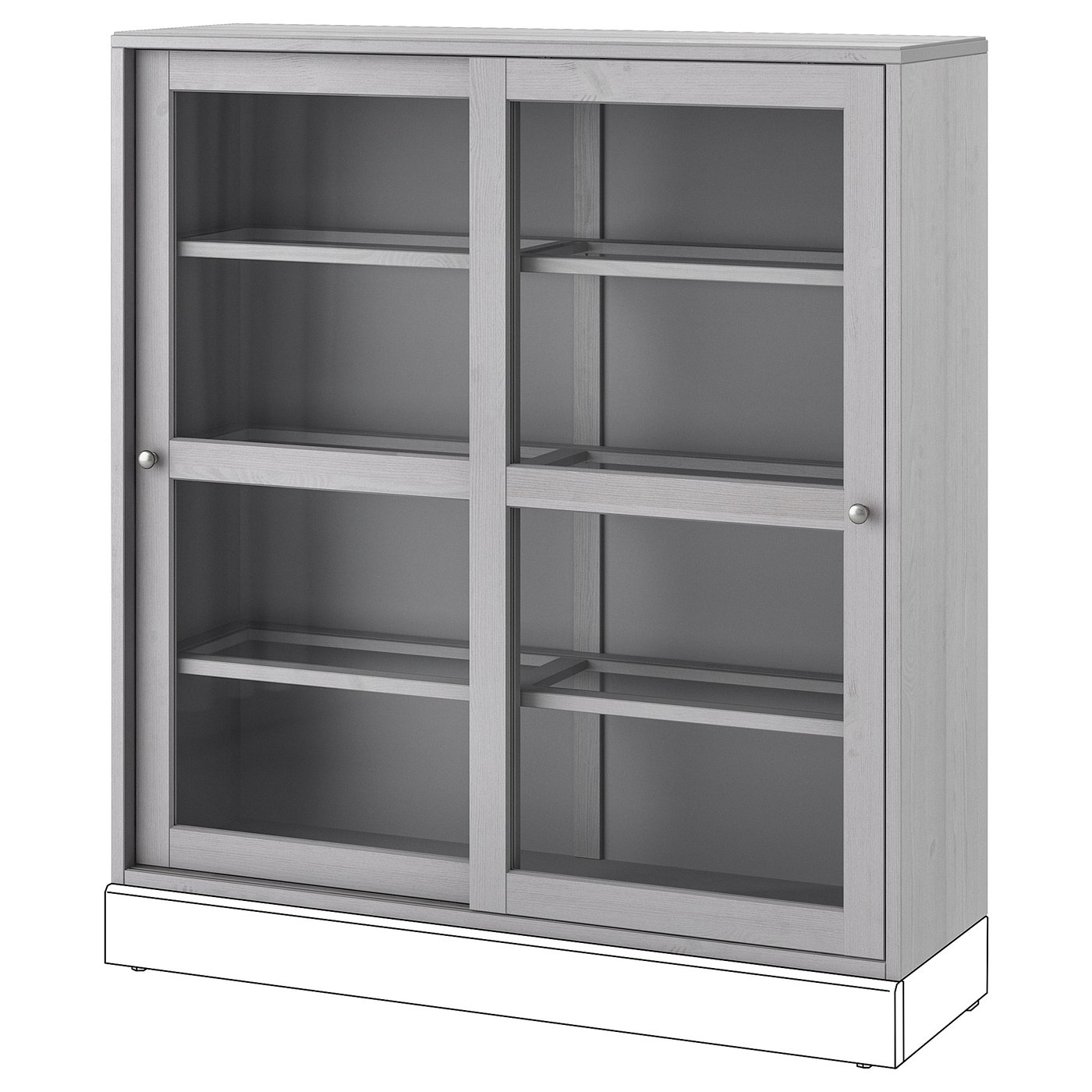 HAVSTA Vitrina, siva, 121x35x123 cm