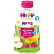 Hipp Hippis Voćni pire jabuka, banana, malina i žitarice bio 100 g