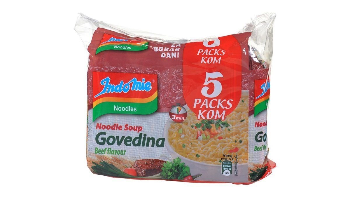 Indomie Noodles Instant Juha S Tjesteninom Okus govedina