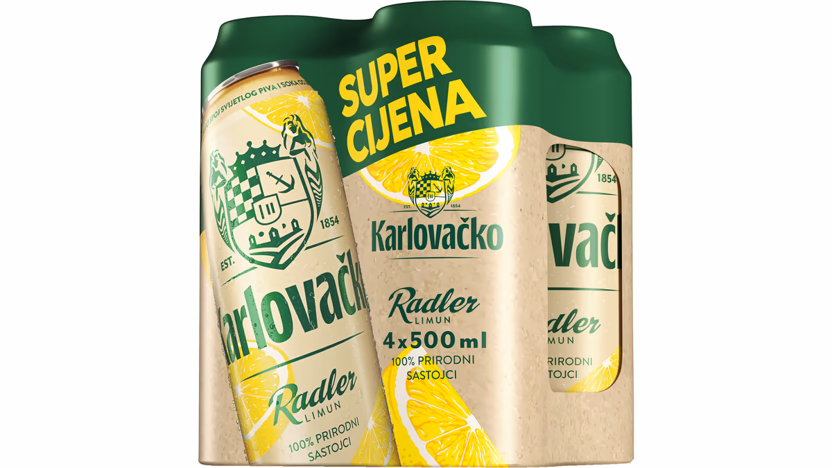 Karlovačko pivo Radler limun 4*0,5 l