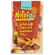 Nutrigold Nutrigo Snack lješnjak i čips od banane eko 75 g