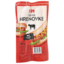 K Plus Teleće hrenovke 280 g