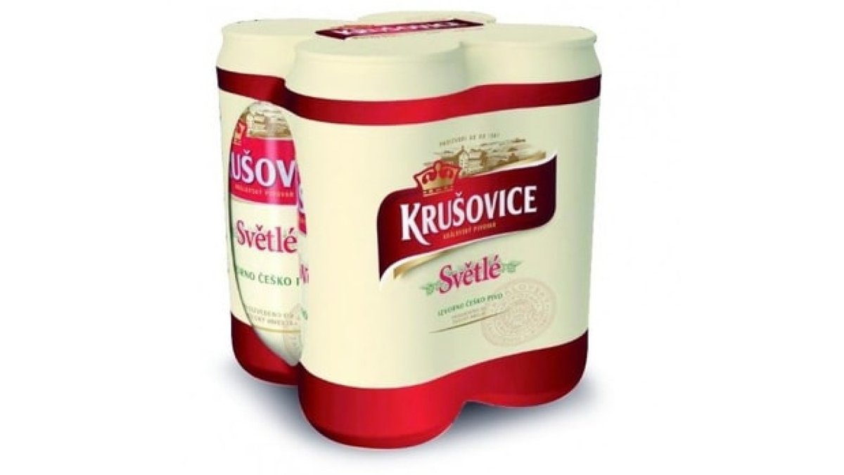 Krušovice pivo 4x 0,5 l limenka