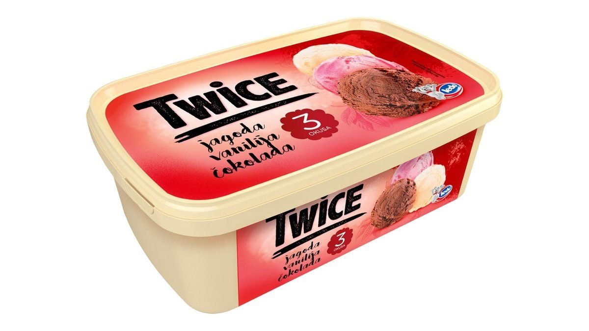 Ledo twice sladoled jagoda vanilija čokolada 1,7 l