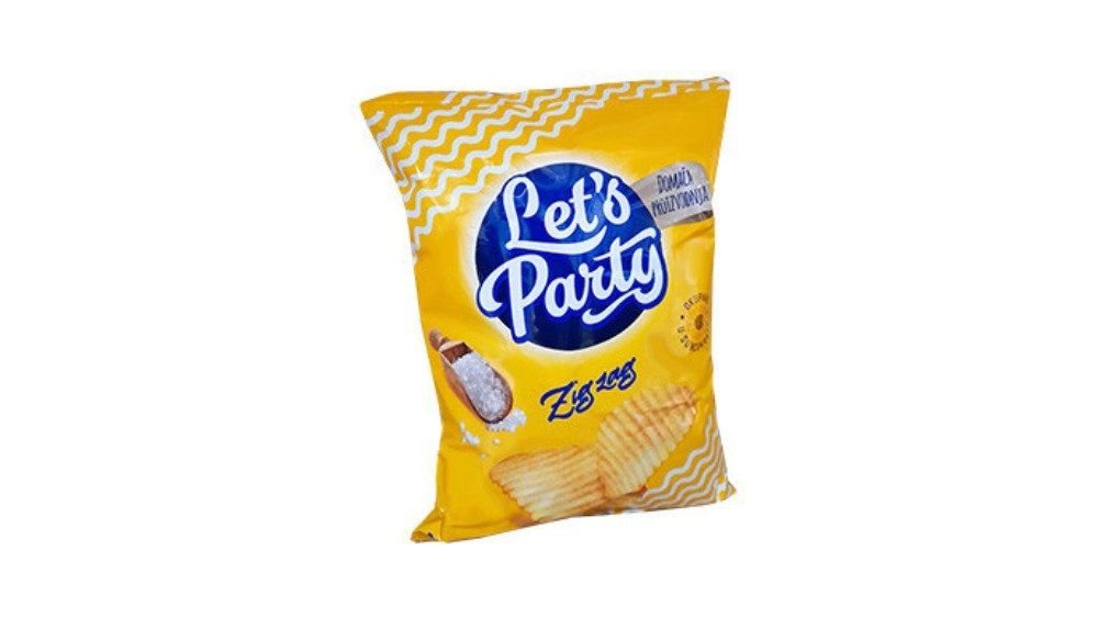 Let's party čips rebrasti slani 150 g