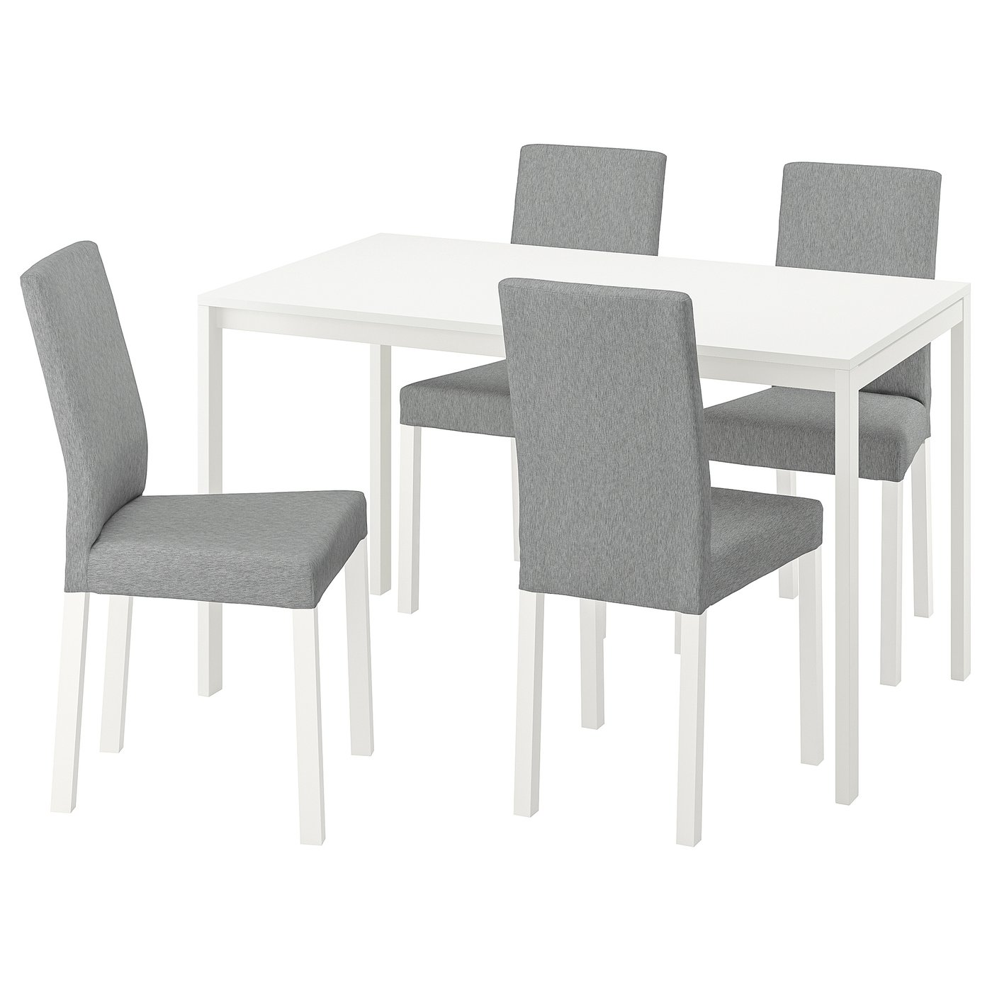 MELLTORP / KÄTTIL Stol+4 stolice, bijela/Knisa svijetlo siva, 125 cm