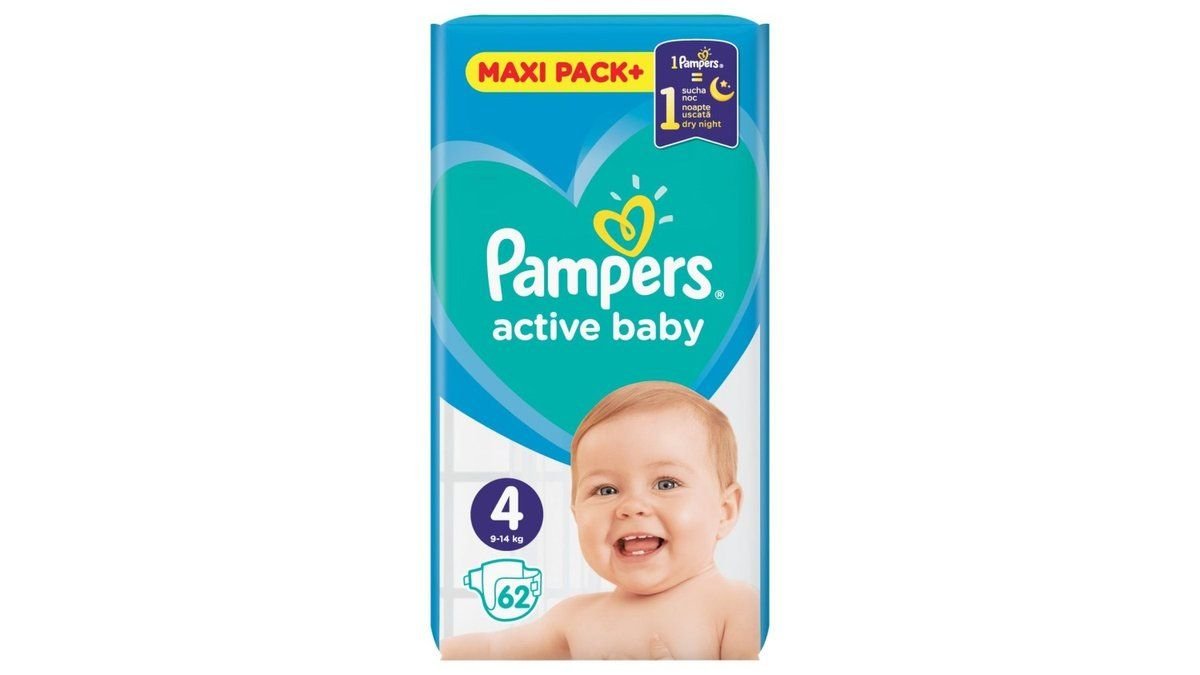 Pampers Pelene Active Baby Veličina 4 Jumbo Pack 62/1 9-14 kg