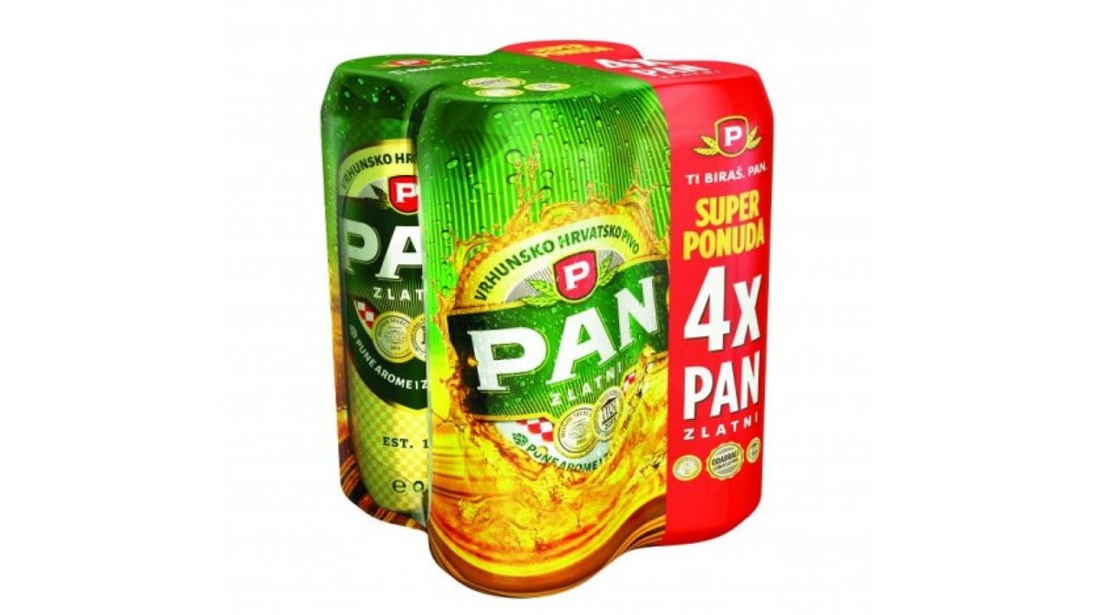 Pan pivo zlatni 4x 0.5 l limenka