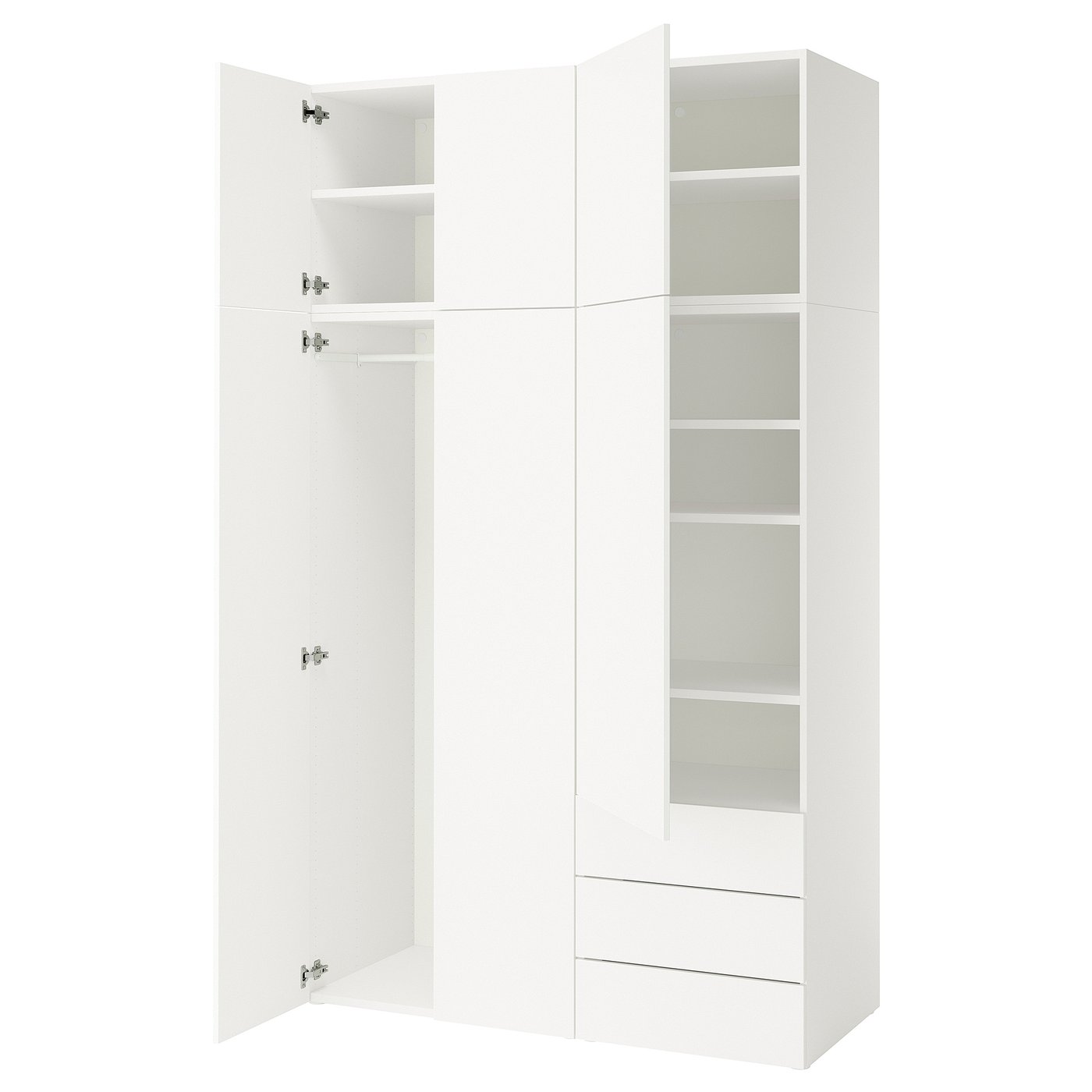 PLATSA Ormar, 6 vrata+3 ladice, bijela/Fonnes bijela, 140x57x241 cm