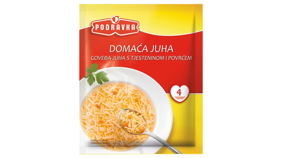 Podravka Domaća goveđa juha s tjesteninom i povrćem 46g
