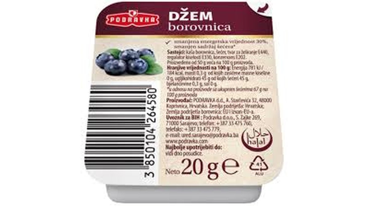 Podravka džem borovnica 20 g