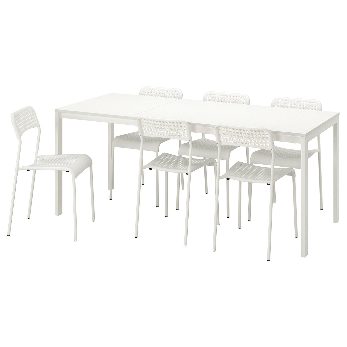 VANGSTA / ADDE Stol+6 stolica, bijela/bijela, 120/180 cm