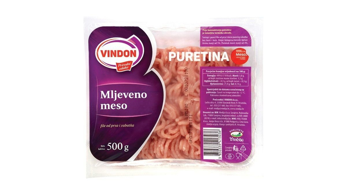 Vindon Pureće Mljeveno Meso 500 g