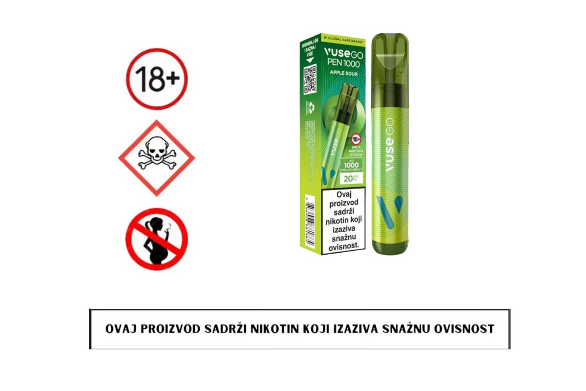 Vuse go 1000 Apple Sour 20 mg 1 komad